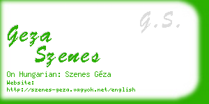 geza szenes business card