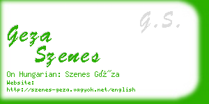 geza szenes business card